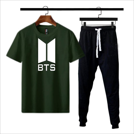 2 Piece Cotton Jersey Printed T Shirt And Trouser Set