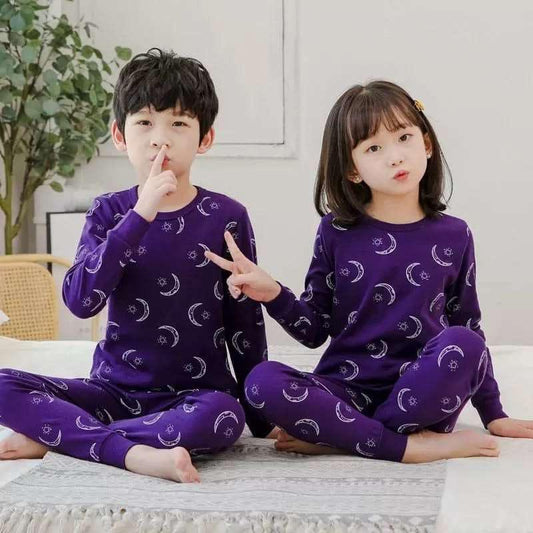 Printed Cotton Jersey Night Suit For Kids