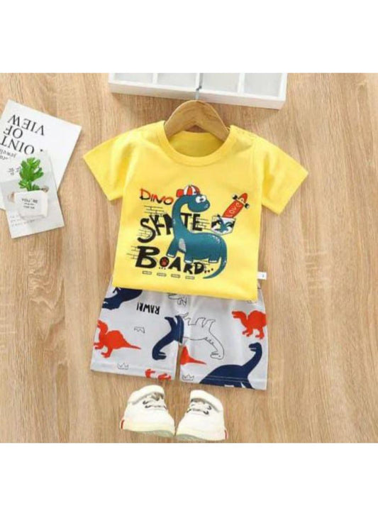 Cotton Jersey Shirt And Shorts Set
