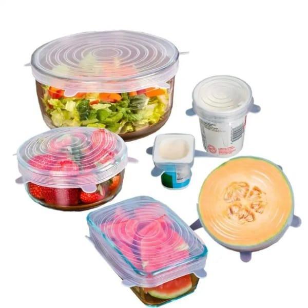 Reusable Silicone Food Covers - Set Of 6