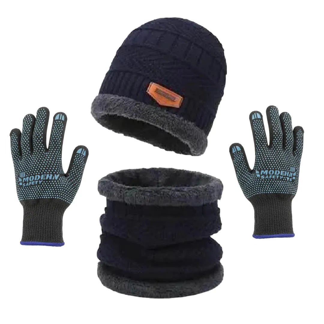 3 In 1 - Cap, Neck Warmer, Gloves Set