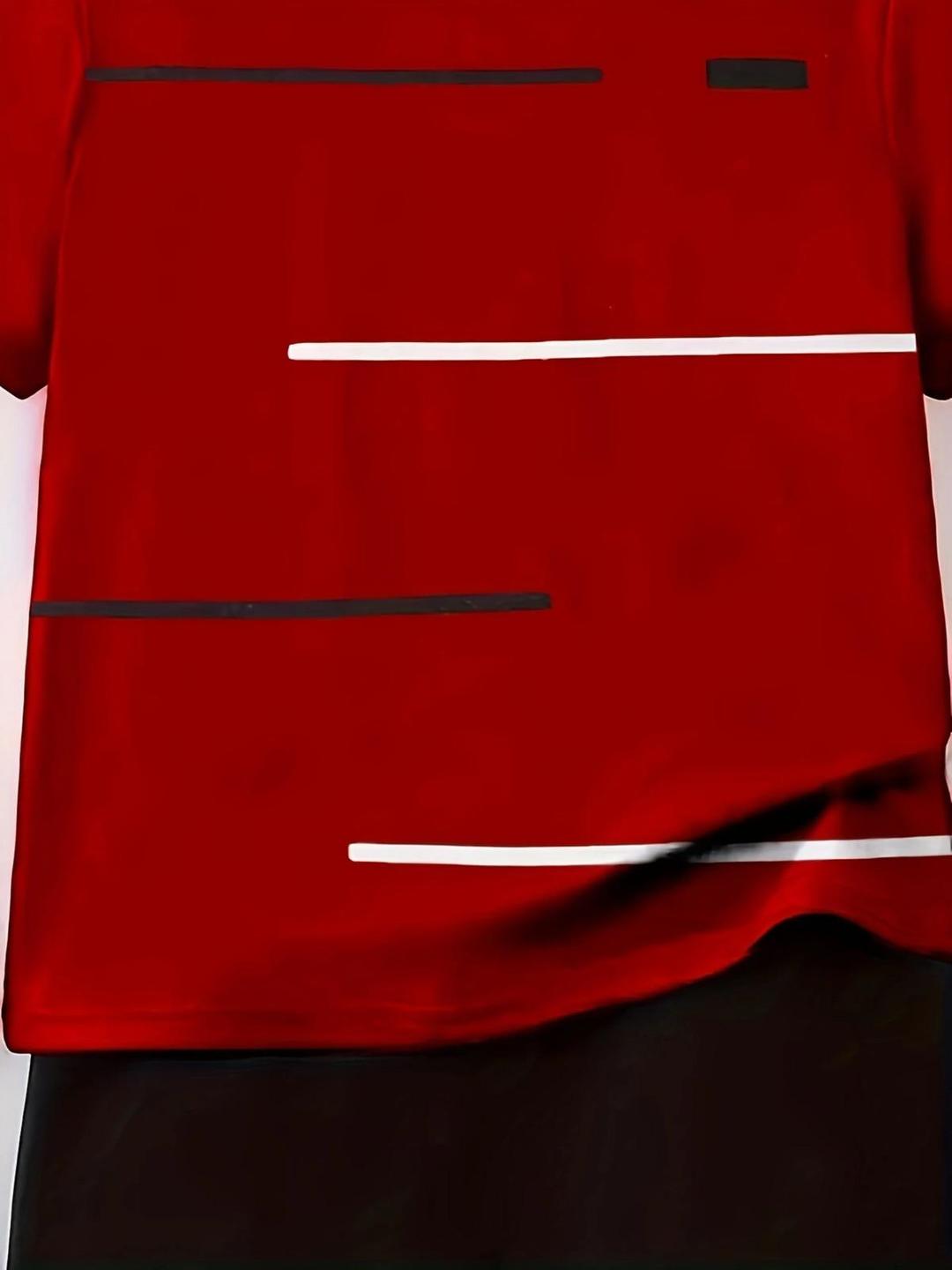 Polyester Printed T Shirt And Trouser Set