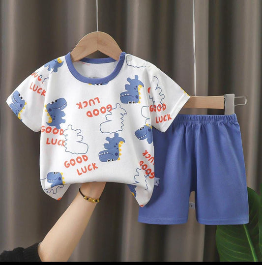 Jersey Printed Shirt And Shorts Set