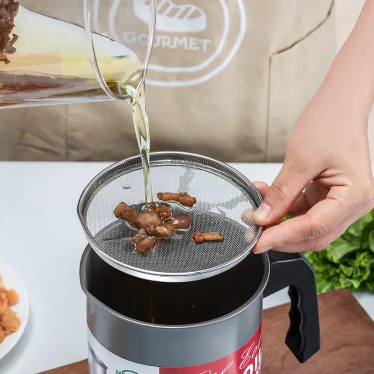 Stainless Steel Oil Strainer Pot Easy To Clean And Portable Design