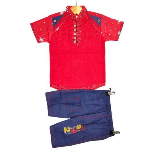 Printed Shirt And Shorts Set