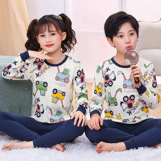 Printed Cotton Jersey Night Suit For Kids